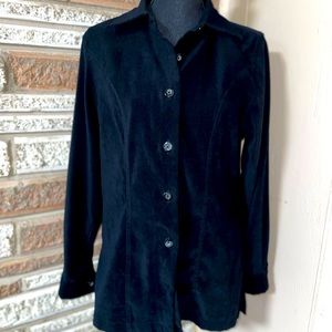 Black suede button up size medium